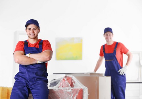 Customer booking a man with van service with moving items prepared for transport
