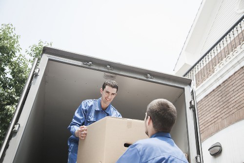 Packed boxes and furniture prepared for a Boundsgreen moving day