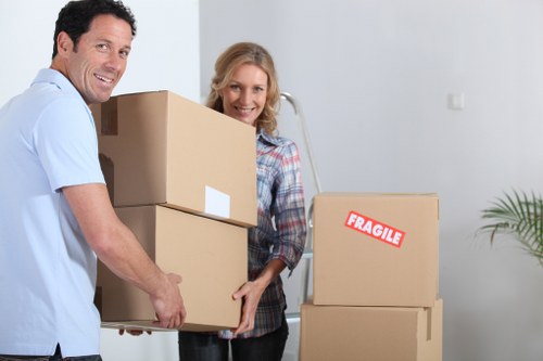 Moving boxes and furniture with a local van crew