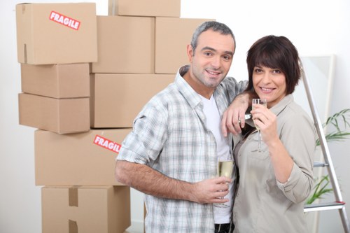 Organised home and office relocation service with moving boxes
